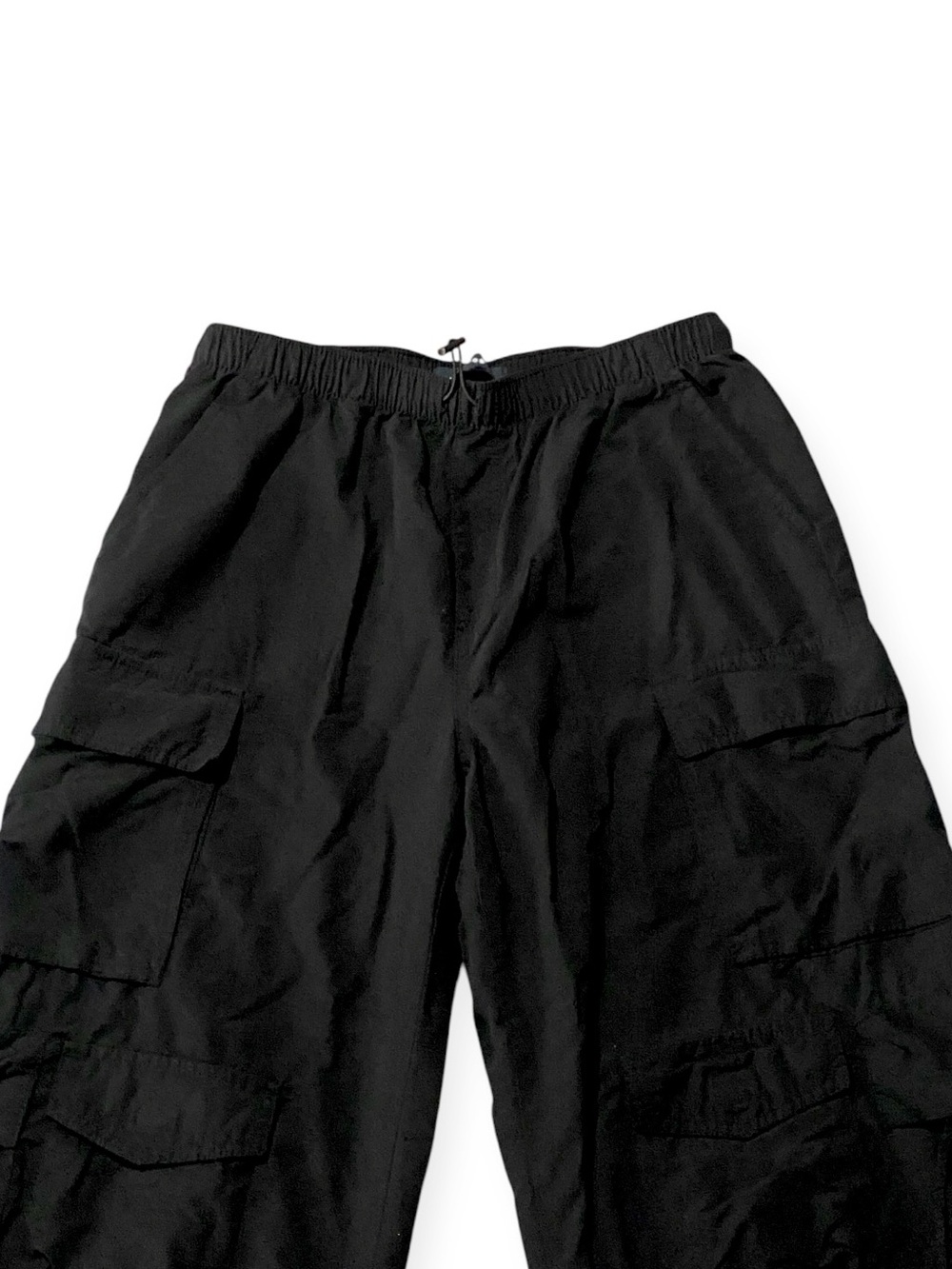 Aeropostale Black Parachute Cargo Pants S Wide Leg Drawstring Streetwear Utility - Picture 3 of 8